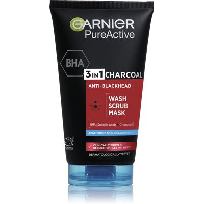 GARNIER PureActive 3 v 1 Charcoal Anti-Blackhead 150 ml GARNIER PureActive 3 v 1 Charcoal Anti-Blackhead 150 ml