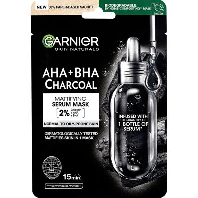 GARNIER Skin Naturals Pure Charcoal Black Sheet Mask Black Algae 28 g GARNIER Skin Naturals Pure Charcoal Black Sheet Mask Black Algae 28 g