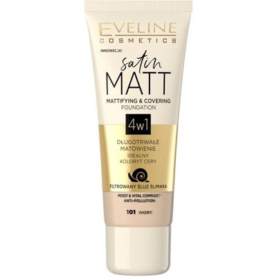EVELINE COSMETICS Satin Matt No 101 Ivory 30 ml EVELINE COSMETICS Satin Matt No 101 Ivory 30 ml