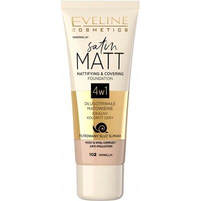 EVELINE COSMETICS Satin Matt No 102 Vanilla 30 ml EVELINE COSMETICS Satin Matt No 102 Vanilla 30 ml