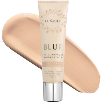 LUMENE Blur 16h Longwear Foundation SPF15 2 Soft Honey LUMENE Blur 16h Longwear Foundation SPF15 2 Soft Honey