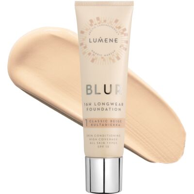 LUMENE Blur 16h Longwear Foundation SPF15 Shade 1 Classic Beige/Kultahiekka LUMENE Blur 16h Longwear Foundation SPF15 Shade 1 Classic Beige/Kultahiekka