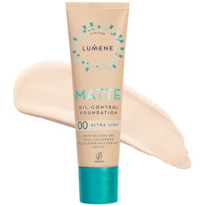LUMENE Matte Oil-Control Foundation SPF20 Shade 00 Ultra Light LUMENE Matte Oil-Control Foundation SPF20 Shade 00 Ultra Light
