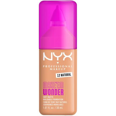 NYX PROFESSIONAL MAKEUP Make 'EM Wonder Foundation 12 Natural, 30 ml NYX PROFESSIONAL MAKEUP Make 'EM Wonder Foundation 12 Natural, 30 ml