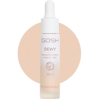 GOSH Dewy Foundation Drops 002 Porcelain 12 ml GOSH Dewy Foundation Drops 002 Porcelain 12 ml
