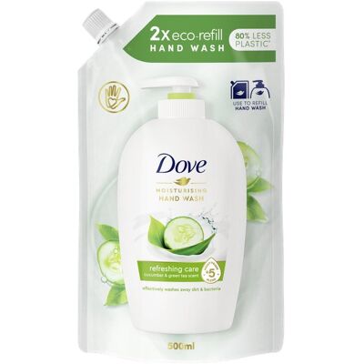 DOVE Uhorka a zelený čaj tekuté mydlo náhradná náplň 500 ml DOVE Uhorka a zelený čaj tekuté mydlo náhradná náplň 500 ml