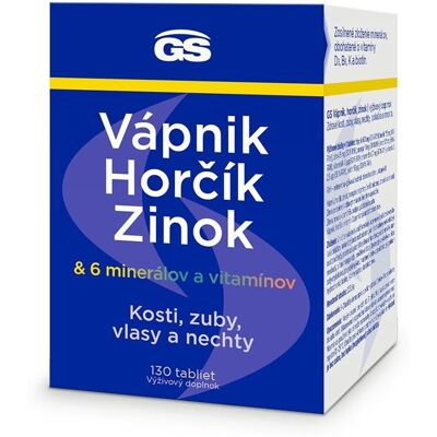 GS Vápnik, horčík, zinok, 130 tabliet GS Vápnik, horčík, zinok, 130 tabliet
