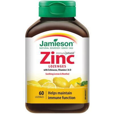 JAMIESON Zinc Lozenges + C + D Lemon 60 pastiliek JAMIESON Zinc Lozenges + C + D Lemon 60 pastiliek