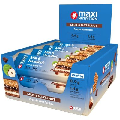 MaxiNutrition Waffle protein bar milk and hazelnut 12× 40 g MaxiNutrition Waffle protein bar milk and hazelnut 12× 40 g