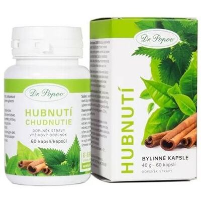 Dr.Popov Dr. Popov Chudnutie bylinné kapsuly 60 ks Dr.Popov Dr. Popov Chudnutie bylinné kapsuly 60 ks