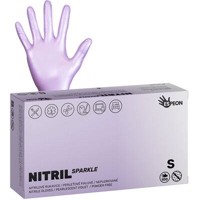 ESPEON Nitril Sparkle perleťovo fialové veľ. S, 100 ks ESPEON Nitril Sparkle perleťovo fialové veľ. S, 100 ks