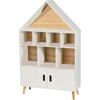 DOCHTMANN Detská knižnica domček, úložný regál pre deti, biela 80 × 30 × 126 cm DOCHTMANN Detská knižnica domček, úložný regál pre deti, biela 80 × 30 × 126 cm