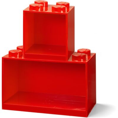 Lego Brick závesné police, sada 2 ks - červené Lego Brick závesné police, sada 2 ks - červené