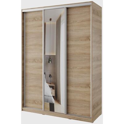 Nejlevnější nábytek Nejby Barnaba 150 cm s posuvnými dverami, zrkadlom – dub sonoma Nejlevnější nábytek Nejby Barnaba 150 cm s posuvnými dverami, zrkadlom – dub sonoma