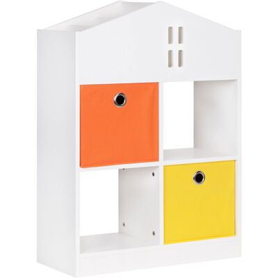 ECOTOYS ZKB-03A Skrinka v tvare domčeka s priehradkami, 65,2 × 27 × 90,5 cm, biela ECOTOYS ZKB-03A Skrinka v tvare domčeka s priehradkami, 65,2 × 27 × 90,5 cm, biela