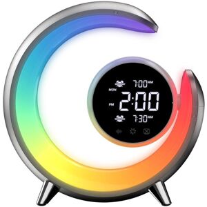 IMMAX PEACOCK LED nočná lampička s hodinami, budíkom, RGB svetlom a USB portom, strieborná IMMAX PEACOCK LED nočná lampička s hodinami, budíkom, RGB svetlom a USB portom, strieborná