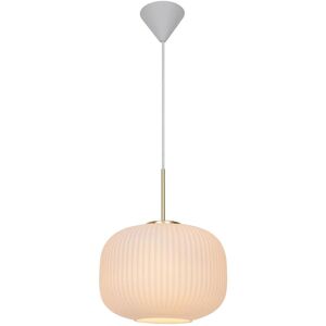 Nordlux Milford dizajnový luster, 300 × 380 mm, 40 W, opálovo biely s mosadzou Nordlux Milford dizajnový luster, 300 × 380 mm, 40 W, opálovo biely s mosadzou