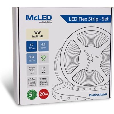 McLED Set LED pásik 20 m, WW, 4,8 W/m McLED Set LED pásik 20 m, WW, 4,8 W/m