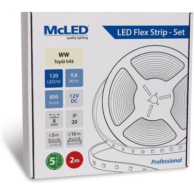McLED Set LED pásik 2 m, WW, 9,6 W/m McLED Set LED pásik 2 m, WW, 9,6 W/m