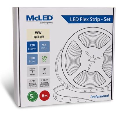 McLED Set LED pásik 6 m, WW, 9,6 W/m McLED Set LED pásik 6 m, WW, 9,6 W/m