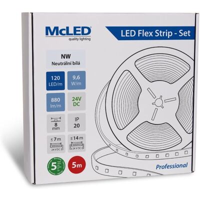 McLED Set LED pásik 5 m, NW, 9,6 W/m McLED Set LED pásik 5 m, NW, 9,6 W/m