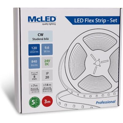 McLED Set LED pásik 3 m, CW, 9,6 W/m McLED Set LED pásik 3 m, CW, 9,6 W/m