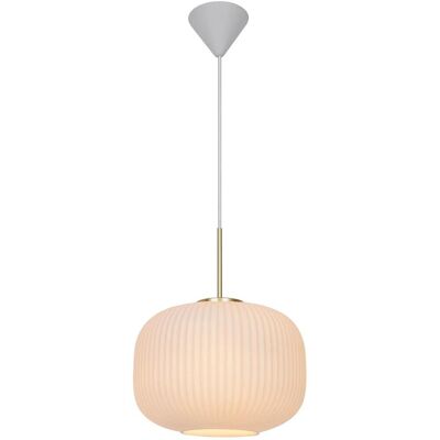 Nordlux Milford dizajnový luster, 300 × 380 mm, 40 W, opálovo biely s mosadzou Nordlux Milford dizajnový luster, 300 × 380 mm, 40 W, opálovo biely s mosadzou