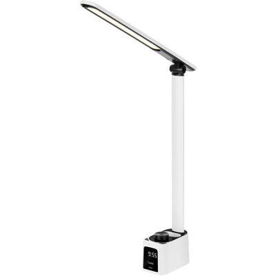 Rebel KOM1019 Stolová lampa s hodinami, 72 LED, biela Rebel KOM1019 Stolová lampa s hodinami, 72 LED, biela