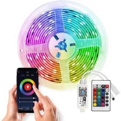Solight WiFi Smart LED svetelný pás, RGB, 5 m, sada s adaptérom a diaľkovým ovládačom Solight WiFi Smart LED svetelný pás, RGB, 5 m, sada s adaptérom a diaľkovým ovládačom