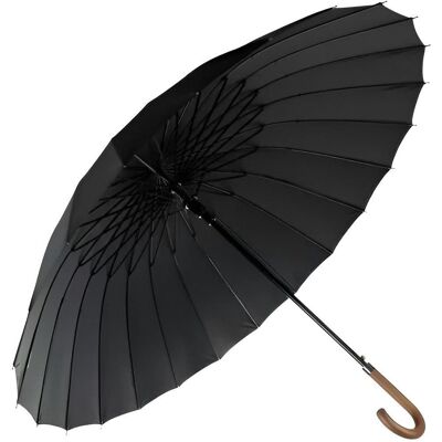 Malatec Dáždnik palicový, 24 drôtov, 124 cm, čierny Malatec Dáždnik palicový, 24 drôtov, 124 cm, čierny