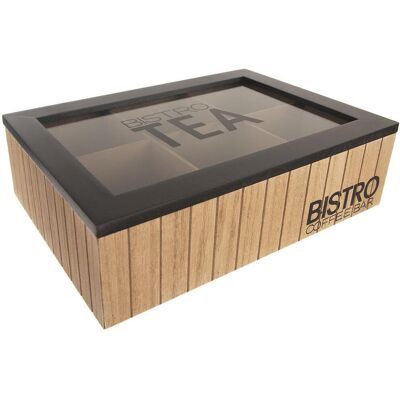 Orion Bistro Kazeta na čajové vrecká, drevo/sklo Orion Bistro Kazeta na čajové vrecká, drevo/sklo