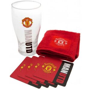 FOREVER COLLECTIBLES Manchester UNITED: Wordmark – poháre s podtáckami a uterákom FOREVER COLLECTIBLES Manchester UNITED: Wordmark – poháre s podtáckami a uterákom