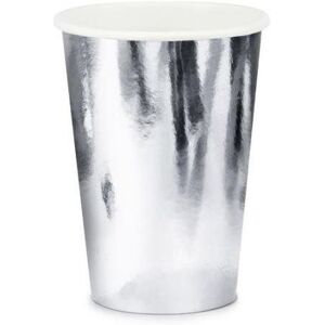 PARTYDECO Papierové tégliky, strieborné, 220 ml, 6 ks PARTYDECO Papierové tégliky, strieborné, 220 ml, 6 ks
