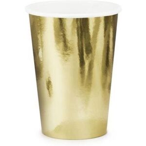PARTYDECO Papierové tégliky, zlaté, 220 ml, 6 ks PARTYDECO Papierové tégliky, zlaté, 220 ml, 6 ks