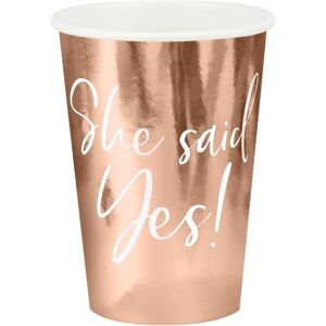 PARTYDECO Tégliky she said yes/rozlúčka so slobodou, ružovo-zlaté/rosegold 220 ml, 12 ks PARTYDECO Tégliky she said yes/rozlúčka so slobodou, ružovo-zlaté/rosegold 220 ml, 12 ks