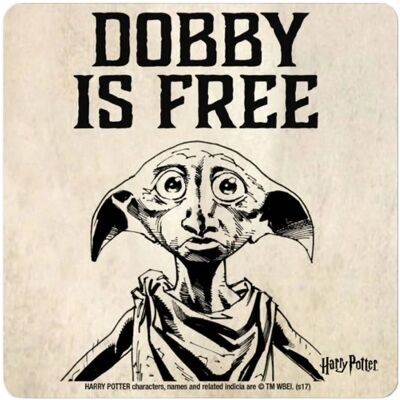 Logoshirt Harry Potter: Dobby Is Free – tácka pod pohár Logoshirt Harry Potter: Dobby Is Free – tácka pod pohár