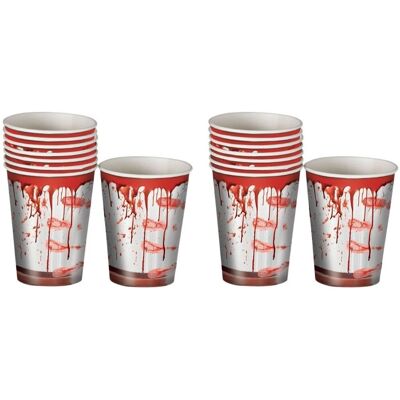 GUIRCA Papierové tégliky krv/halloween 12 ks, 240 ml GUIRCA Papierové tégliky krv/halloween 12 ks, 240 ml