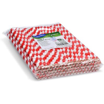 Wimex Papierová slamka Špirála 8 × 25 cm, červená – 100 ks Wimex Papierová slamka Špirála 8 × 25 cm, červená – 100 ks