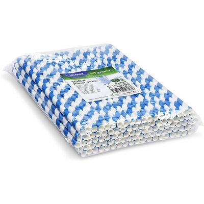 Wimex Papierová slamka Špirála 8 × 25 cm, modrá – 100 ks Wimex Papierová slamka Špirála 8 × 25 cm, modrá – 100 ks
