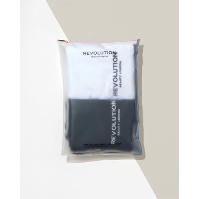 REVOLUTION HAIRCARE 2 pack Plain Microfibre Hair Wraps – Black/White REVOLUTION HAIRCARE 2 pack Plain Microfibre Hair Wraps – Black/White