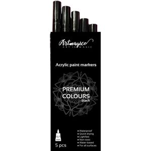 Artmagico Akrylový popisovač 5 kusov čierna 0,7 mm Artmagico Akrylový popisovač 5 kusov čierna 0,7 mm