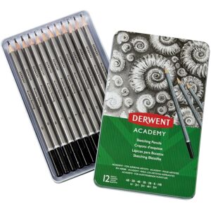 DERWENT Academy Sketching Pencils Tin v plechovej škatuľke, šesťhranná – súprava 12 tvrdostí DERWENT Academy Sketching Pencils Tin v plechovej škatuľke, šesťhranná – súprava 12 tvrdostí