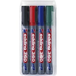 EDDING 360 na biele tabule a flipcharty, sada 4 farieb EDDING 360 na biele tabule a flipcharty, sada 4 farieb