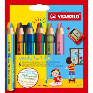 STABILO woody 3 in 1 duo 6 ks puzdro so strúhadlom STABILO woody 3 in 1 duo 6 ks puzdro so strúhadlom