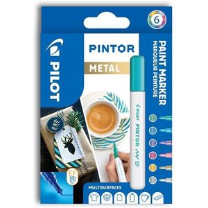 Akrylový popisovač Pilot Pintor, Extra Fine, sada 6 ks, Metal Akrylový popisovač Pilot Pintor, Extra Fine, sada 6 ks, Metal