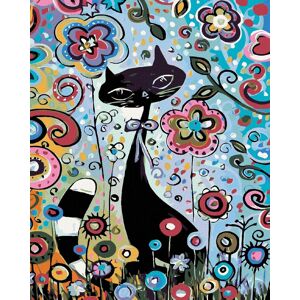 Diamondi – MAČKA V KVETINÁCH, 40 × 50 cm, napnuté plátno na rám Diamondi – MAČKA V KVETINÁCH, 40 × 50 cm, napnuté plátno na rám
