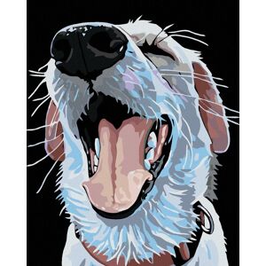 Diamondi – PES S ČERVENÝM OBOJKOM, 40 × 50 cm, napnuté plátno na rám Diamondi – PES S ČERVENÝM OBOJKOM, 40 × 50 cm, napnuté plátno na rám