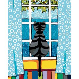 Diamondi – MAČKA ZA OKNOM, 40 × 50 cm, plátno napnuté na rám Diamondi – MAČKA ZA OKNOM, 40 × 50 cm, plátno napnuté na rám
