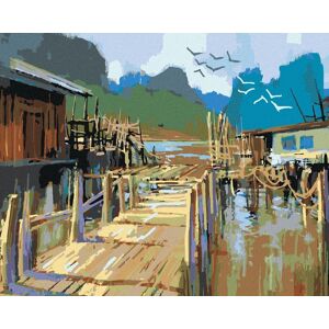 Diamondi – RYBÁRSKE CHATKY, 40 × 50 cm, napnuté plátno na ráme Diamondi – RYBÁRSKE CHATKY, 40 × 50 cm, napnuté plátno na ráme