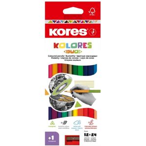 KORES KOLORES DUO trojhranné obojstranné 12 ks (24 farieb) KORES KOLORES DUO trojhranné obojstranné 12 ks (24 farieb)